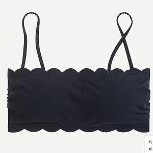 Jcrew Scallop piqué bandeau bikini top
